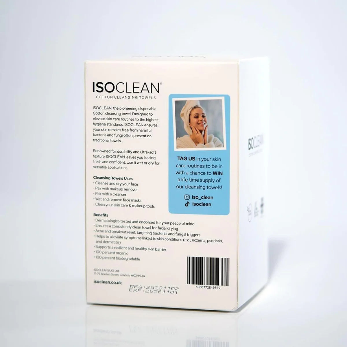 ISOCLEAN FACE MAKEUP REMOVER DRY WIPE DISPOSABLE TOWELS