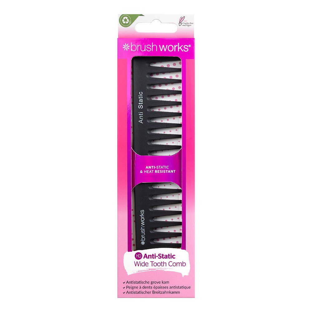 BRUSHWORKS ANTI-STATIC WIDE TOOTH COMB