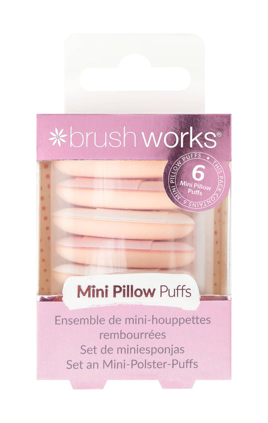 BRUSHWORKS MINI PILLOW PUFFS - 6 PACK